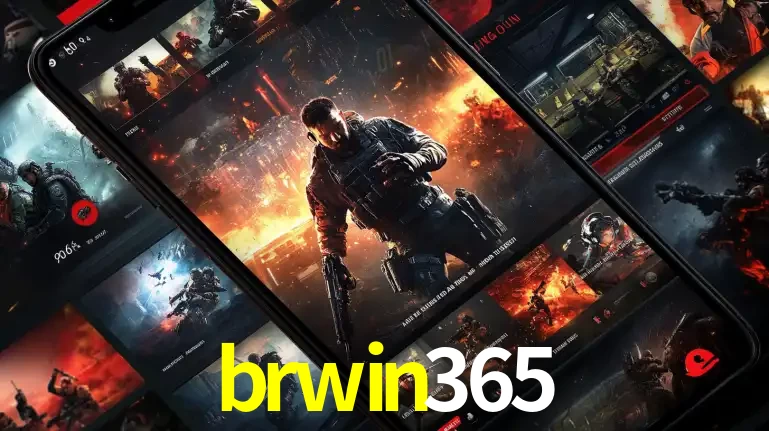 Tela de um celular exibindo uma galeria de jogos de tiro com temática militar, mostrando a variedade de e-sports disponíveis para apostas na plataforma de entretenimento brwin365.
