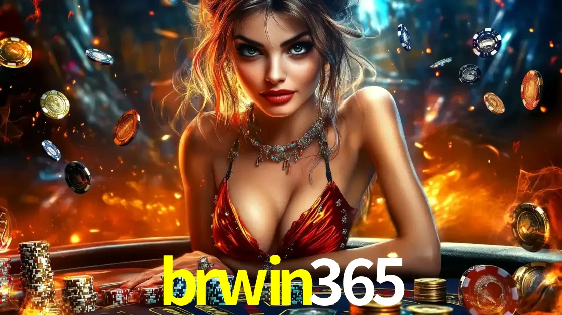 Mulher em uma mesa de cassino com pilhas de fichas e um fundo de fogo, pronta para uma rodada de altas apostas nos jogos de mesa emocionantes do cassino brwin365.